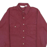 WOOLRICH Mens Maroon Cotton Shirt M Button Front Pockets Casual Classic Fit