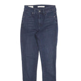 LEVI'S 721 Womens Jeans Blue Slim Skinny Denim W25 L29 Stretch Mid Rise Zip