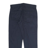 CALVIN KLEIN Mens Cotton Blend Navy Slim Straight Trousers W30 L30 Classic Zip
