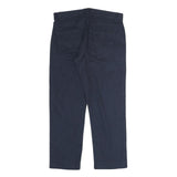 CALVIN KLEIN Mens Cotton Blend Navy Slim Straight Trousers W30 L30 Classic Zip