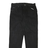 WRANGLER Mens Jeans Black Regular Straight Denim W38 L33 Zip Closure