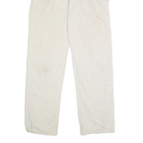DICKIES Mens Cotton White Relaxed Straight Trousers W34 L34 Workwear Casual