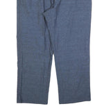 Womens Relaxed Linen Blend Blue Straight Leg Trousers W40 L30 Comfortable Casual
