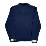 Tommy Hilfiger Striped Zip Up - Large Navy Cotton
