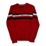 Tommy Hilfiger Striped Sweater - Small Red Cotton