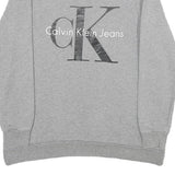 CALVIN KLEIN JEANS Womens Grey Sweatshirt Crew Neck XS Cotton Pullover Logo