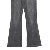 JOHN BANER Womens Grey Regular Flared Denim Light W28 L31 Embroidered Pockets