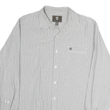 TIMBERLAND Mens Grey & White Regular Fit Cotton Blend Check Shirt XL Button Down