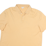 CALVIN KLEIN Mens Yellow & White Striped Short Sleeve Polo Shirt L Casual