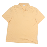 CALVIN KLEIN Mens Yellow & White Striped Short Sleeve Polo Shirt L Casual
