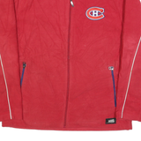 NHL Mens Red Blue Aran Jumper Zipped Collar M Hockey League Logo