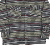 CORBATI Mens Black Beige Wool Blend Patterned Shirt XL Stylish Button Closure