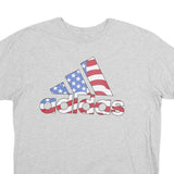 ADIDAS Mens Grey USA Flag Graphic T-Shirt M Short Sleeve Crew Neck Casual