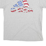 ADIDAS Mens Grey USA Flag Graphic T-Shirt M Short Sleeve Crew Neck Casual