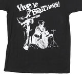 TULTEX Mens Black Vive Le Brothers Graphic T-Shirt S Short Sleeve Crew Neck