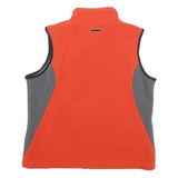 ELLESSE Womens Orange & Grey Slim Fleece Zip Jacket XS Polyester Blend Outdoor