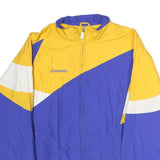 BAW Mens Blue & Yellow Colourblock Bomber Jacket M Polyester Zip Casual
