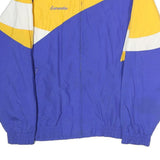 BAW Mens Blue & Yellow Colourblock Bomber Jacket M Polyester Zip Casual