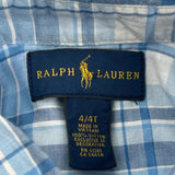 Age 4 Ralph Lauren Checked Shirt - XS Blue Cotton