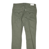 LEVI'S Womens Cotton Blend Slim Green Trousers W30 L30 Casual Zip Closure