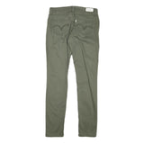LEVI'S Womens Cotton Blend Slim Green Trousers W30 L30 Casual Zip Closure