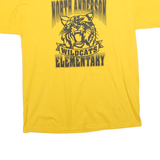 JERZEES Mens Yellow North Anderson Wildcats Elementary Graphic T-Shirt L Short