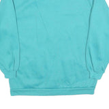 BLAIR Womens Blue Button Neck S Sweatshirt Cotton Blend Casual Comfort