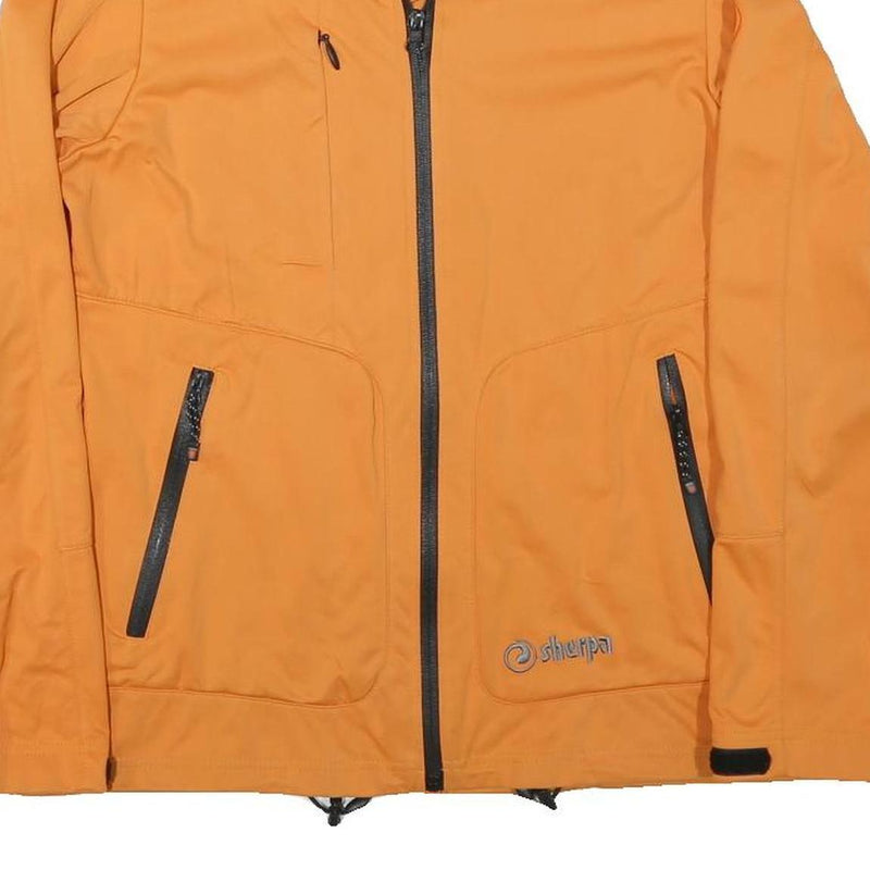 SHERPA Womens Orange Jacket L Polyester Blend Plain Zip Outdoor Casual