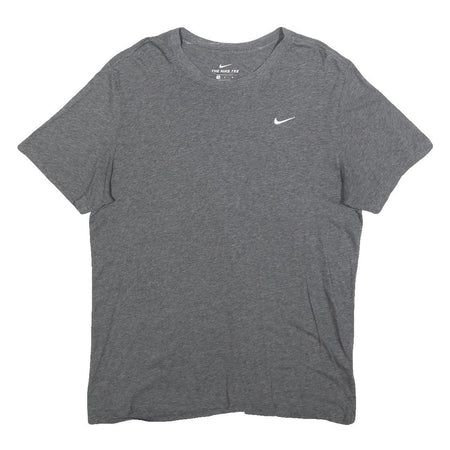 NIKE Mens Grey Crew Neck Short Sleeve T-Shirt L Cotton Casual Sportswear