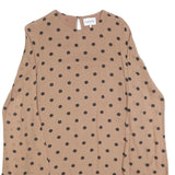 GANNI Womens Beige & Black Polka Dot Day Dress Viscose Long Sleeve Midi M