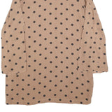 GANNI Womens Beige & Black Polka Dot Day Dress Viscose Long Sleeve Midi M