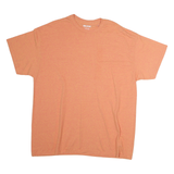 GILDAN Mens Orange T-Shirt XL Short Sleeve Crew Neck Plain Cotton Casual
