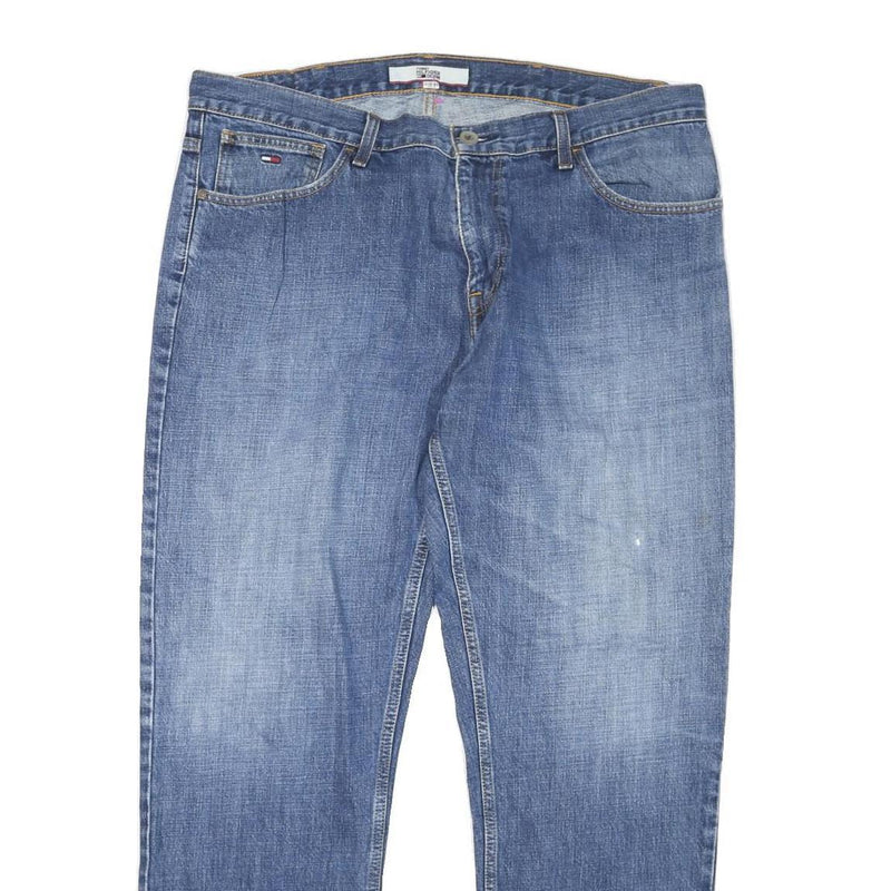 TOMMY HILFIGER Mens Jeans Blue Regular Straight Denim W40 L30 Classic Fit Zip