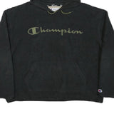 CHAMPION Womens Black Hoodie XL Pullover Logo Fleece Casual Sweater