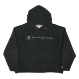 CHAMPION Womens Black Hoodie XL Pullover Logo Fleece Casual Sweater