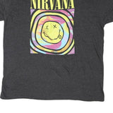 NIRVANA Mens Black Graphic T-Shirt 2XL Short Sleeve Crew Neck Cotton Blend