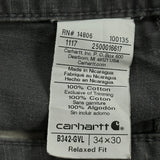 Carhartt Carpenter Pants - 34W 30L Gray Cotton
