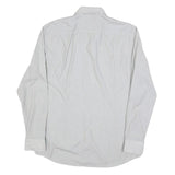 HUGO BOSS Mens White Cotton Blend Shirt L Classic Button Collar Long Sleeve