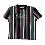 Guess Striped T-Shirt - Large Multicoloured Cotton