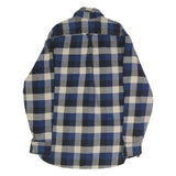 JACHS Mens Blue Black Cream Check Shirt L Cotton Blend Casual Button-Up