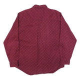 CHEROKEE Mens Maroon Shirt L Cotton Blend Button-Down Pocket Long Sleeve
