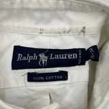 Polo Player Logo Ralph Lauren Shirt - Large White Cotton