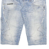 CIPO AND BAXX Mens Shorts Blue Casual Denim 2XL W36 Cotton Blend