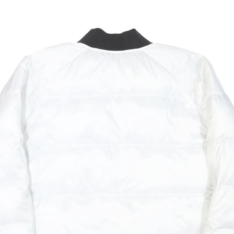 ADIDAS Womens White & Black Reversible Puffer Jacket M Polyester Blend Quilted