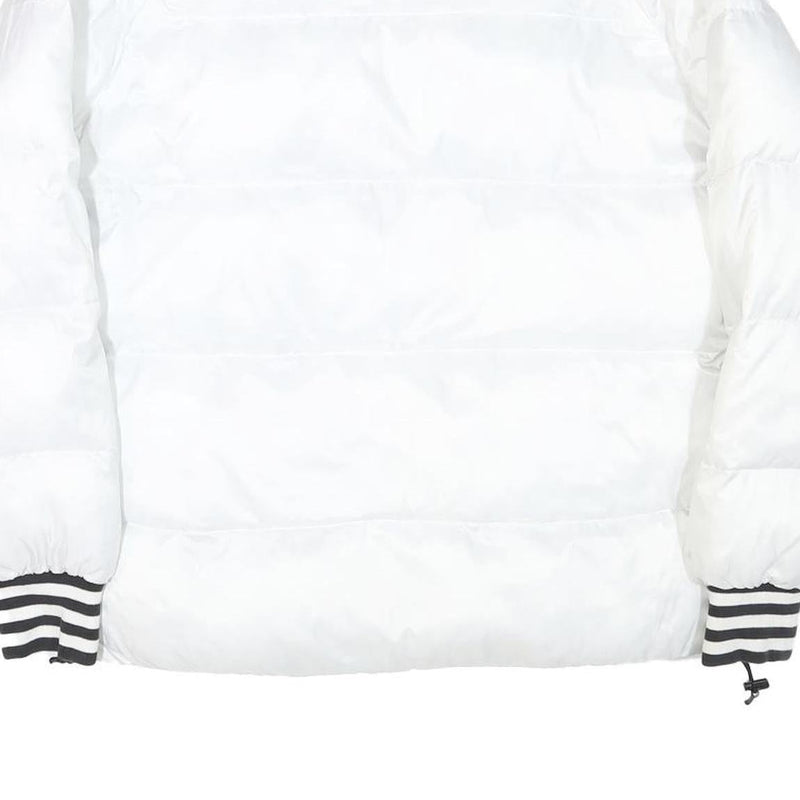 ADIDAS Womens White & Black Reversible Puffer Jacket M Polyester Blend Quilted