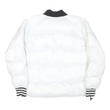 ADIDAS Womens White & Black Reversible Puffer Jacket M Polyester Blend Quilted