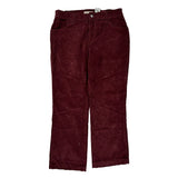 Levis Boot Cut Cord Trousers - 32″ Waist Burgundy Cotton