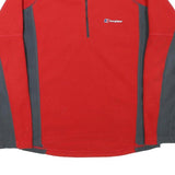 BERGHAUS Mens Red & Grey Plain Polyester Blend Pullover Crew Neck Jumper S