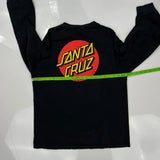 Skateboards Santa Cruz Graphic Long Sleeve T-Shirt - Medium Black Cotton