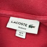 Lacoste Slim Fit Polo Shirt - Large Red Cotton